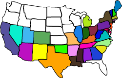 States visited as of October 11, 2010